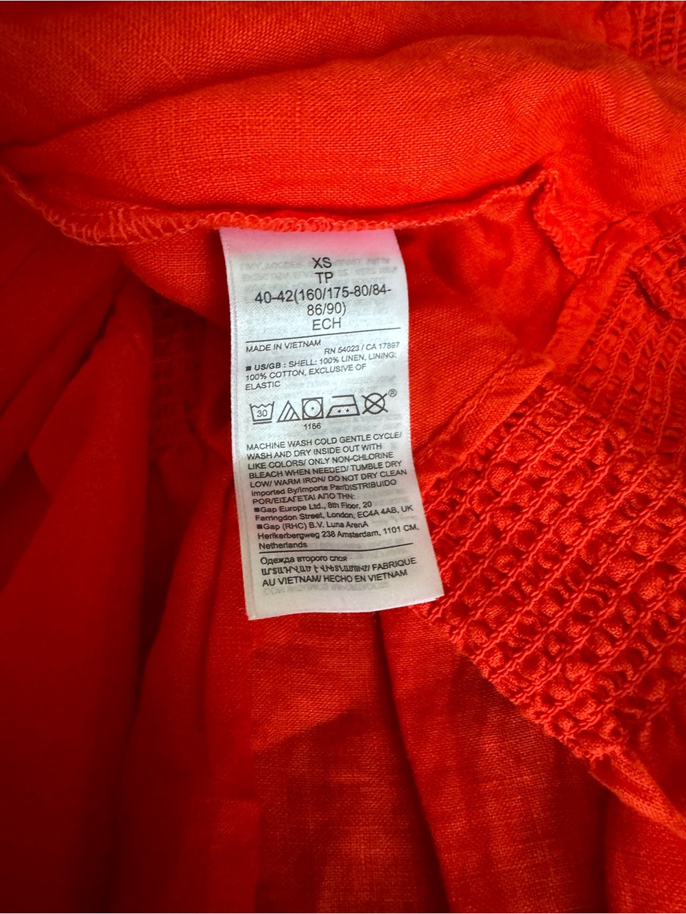 NWT Banana Republic Poppy Red Linen Strap Dress XS - Picture 6 of 6